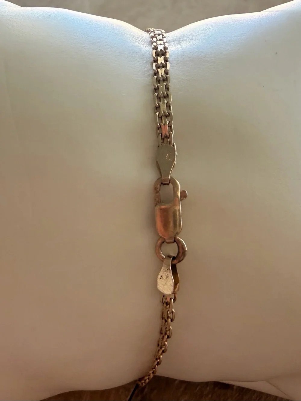 14K Gold Vintage Fancy Link chain, sapphire and diamond bracelet